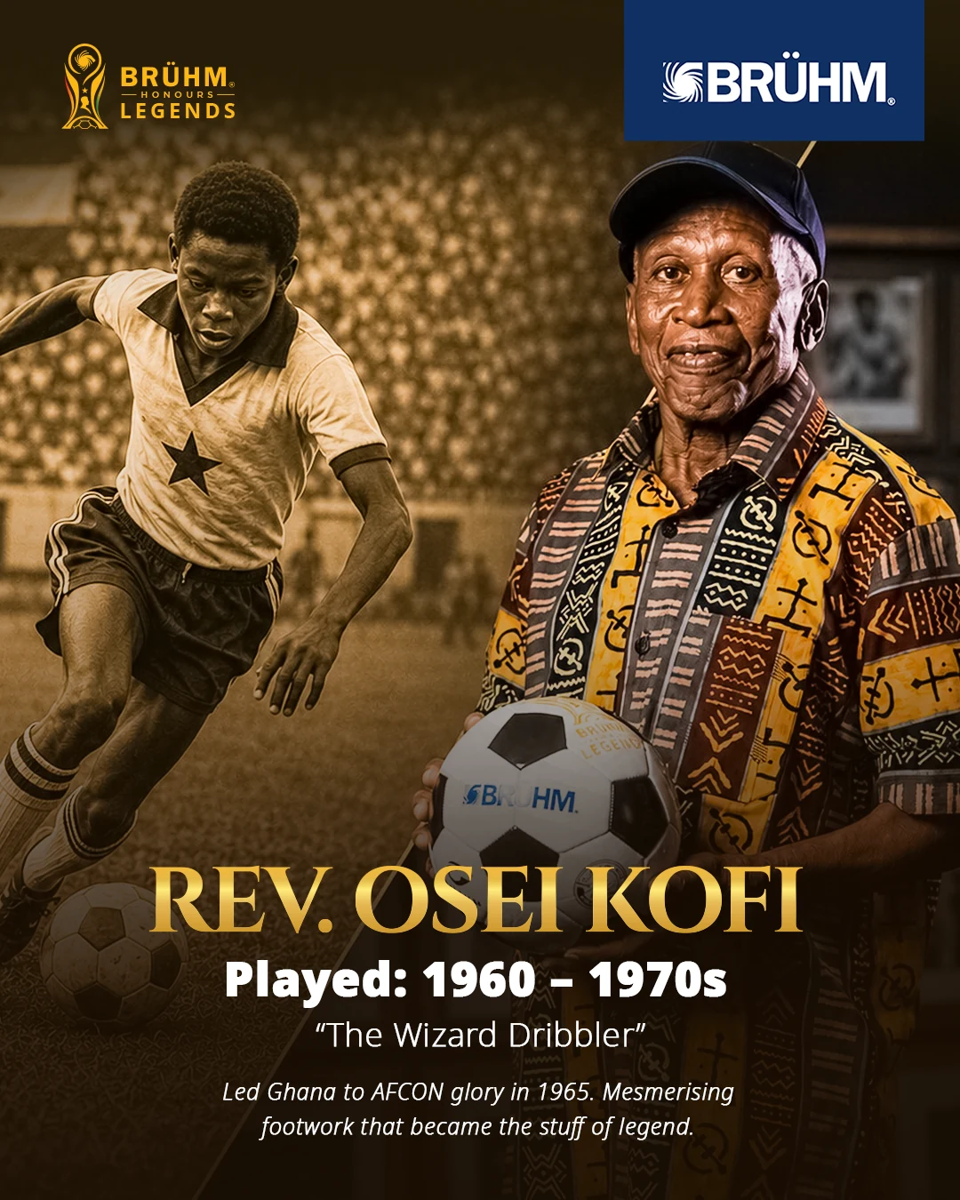 Rev. Osei Kofi — The Wizard Dribbler, played 1960–1970s